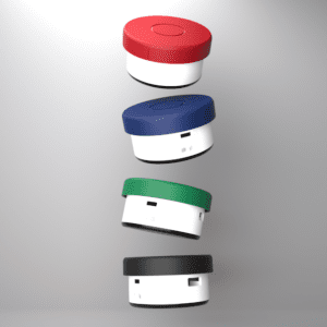 4 different colours of Butler Bell - Red, Blue, Green and Black