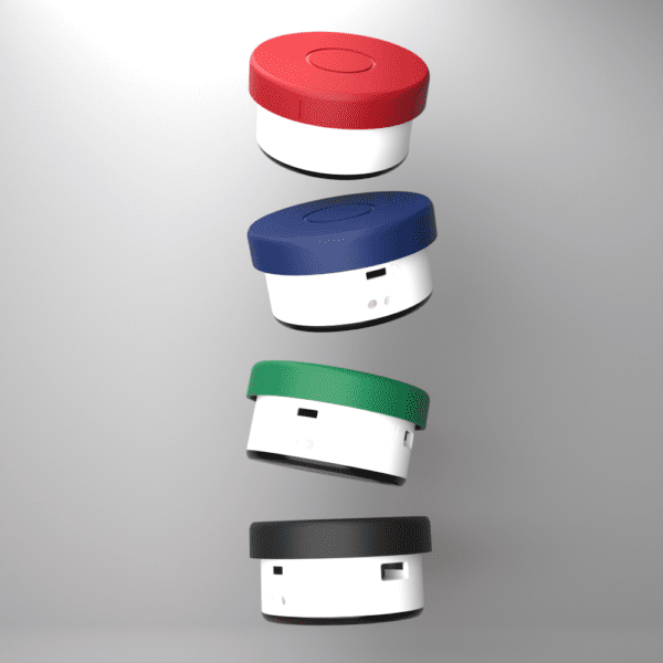 4 different colours of Butler Bell - Red, Blue, Green and Black